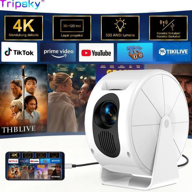Jual Tripsky Videotron Proyektor Mini T269Mini Projector 4K Ultra Hd ...