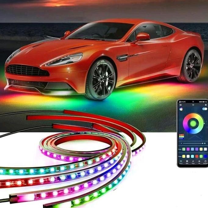 Jual Lampu Kolong Mobil Anti Air LED Strip Flexible RGB Bluetooth App ...