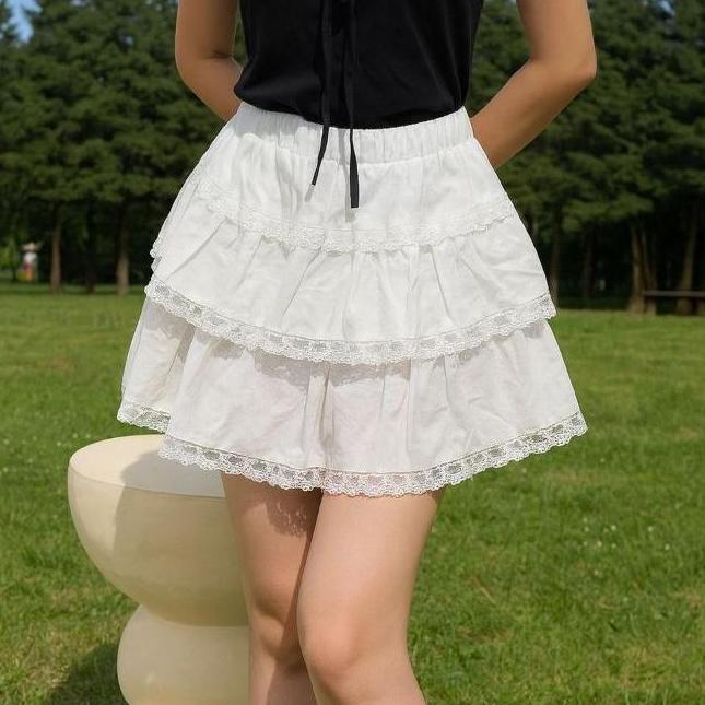 Jual BEST SELLER / PREMIUM Rok MINNIE Susun Renda / Rok Mini Layer ...