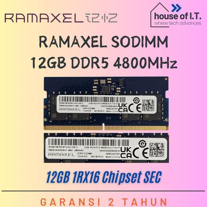 Jual RAM Sodimm DDR5 12GB - RAM LAPTOP 12GB DDR5 - RAM LAPTOP LENOVO ...