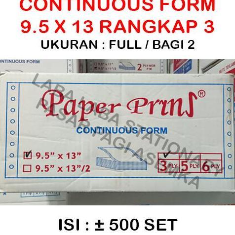 Jual Continuous Form Paper Print 9.5 x 13 // 9.5 x 13/2 Rangkap 3 ...