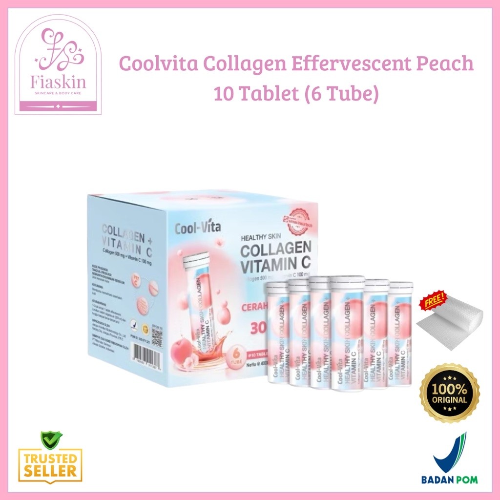 Jual [Bundling 6 Botol] Coolvita Collagen Effervescent Rasa Peach - 10 ...