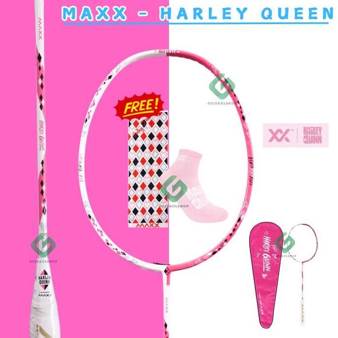 Jual MAXX RAKET BADMINTON OLAHRAGA HARLEY QUINN JOKER WHITE PINK FREE ...