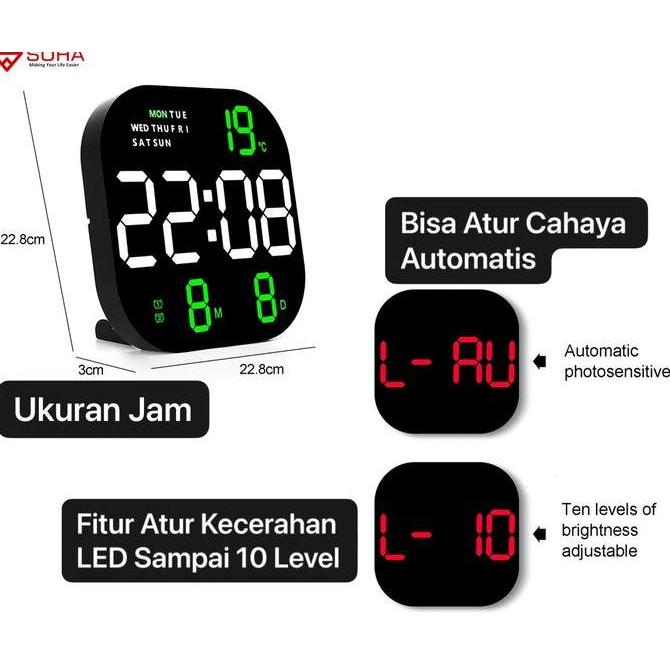 Jual JD-6633 Jam Dinding LED Besar Timer Countdown Digital LED Free ...