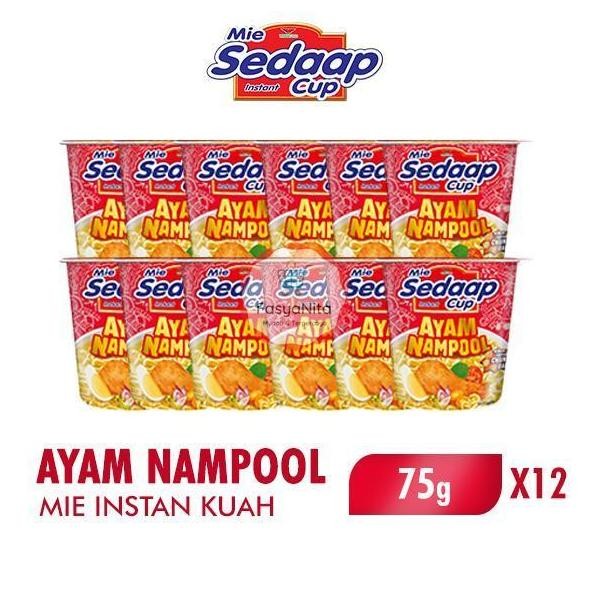 Jual Sedaap Cup Mie Instan Ayam Nampool 75 gr x 12 Pcs- Anita Online ...