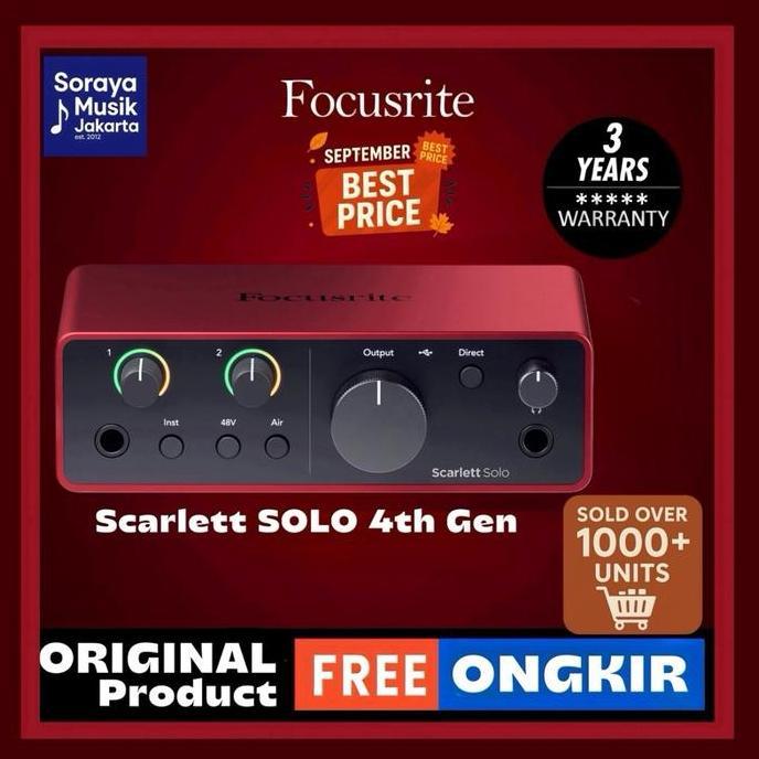 Jual FOCUSRITE Scarlett Solo 4TH GEN Original Audio Interface Laptop ...