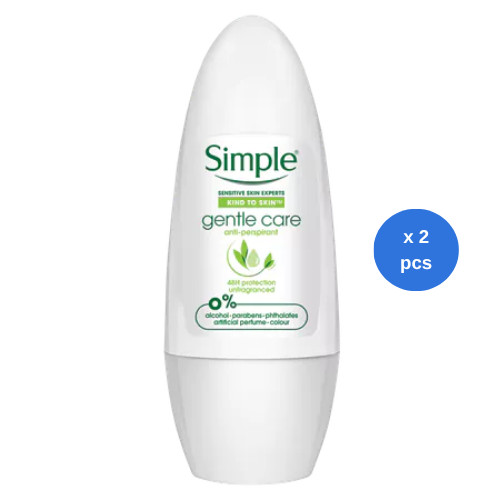 Jual Simple Kind To Skin Gentle DEODORANT ROLL-ON 45ml x 2 pcs | Shopee ...