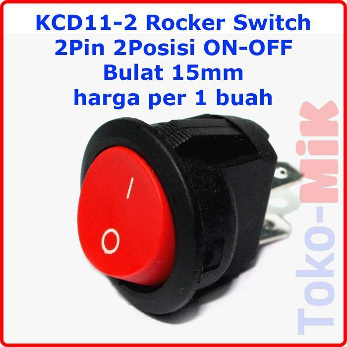 Jual ROUND ROCKER SWITCH BULAT SAKLAR ON OFF 15 MM 3A 250V KCD11-105 ...
