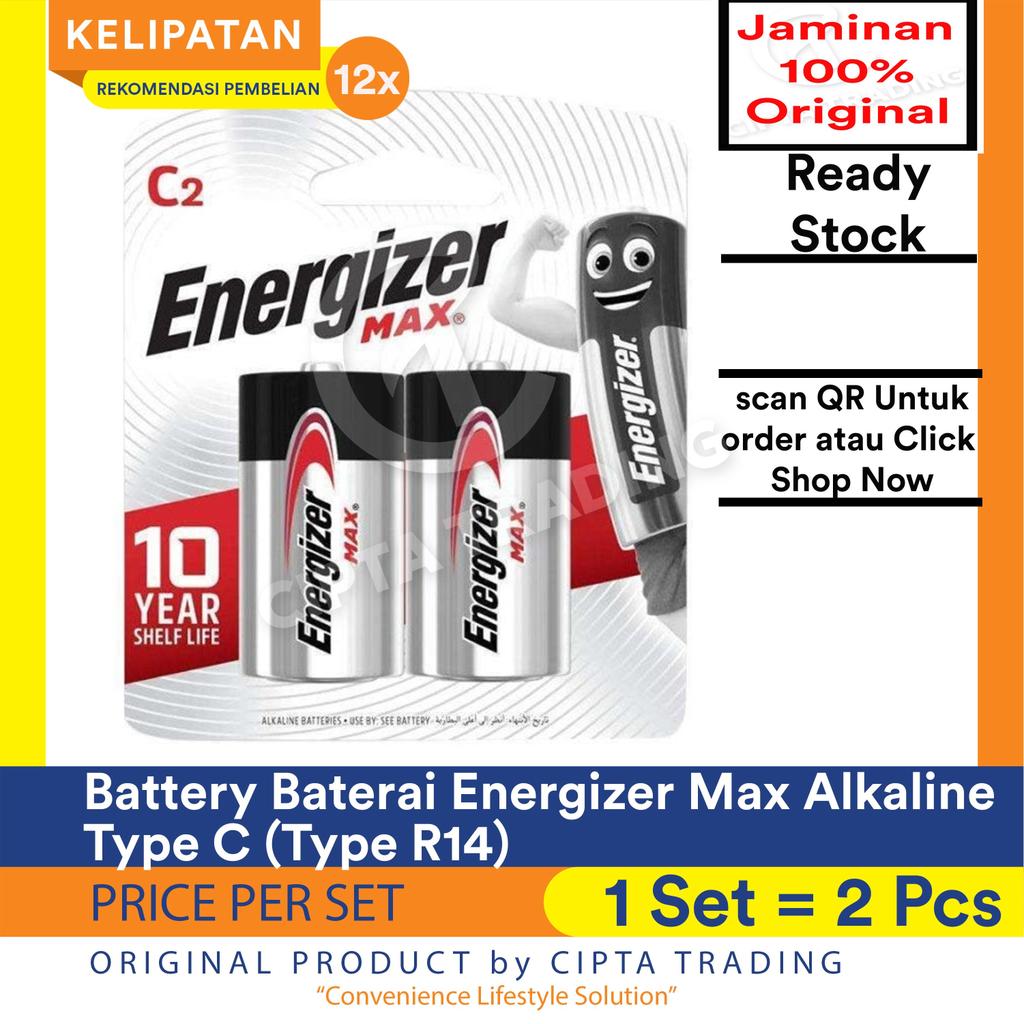 Jual Battery / Baterai Energizer ukuran tanggung Type C size R14 1.5V ...