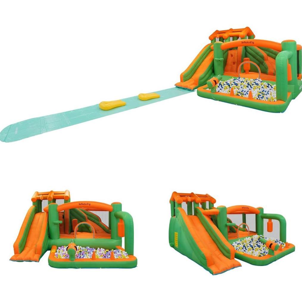 Jual INFLATEFLY Bounce House Inflatable Waterslide Kids Bouncy Catle ...
