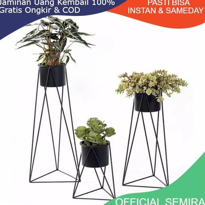 Jual Rak Bunga Besi 1 Set Dapat 3 Pcs/ Standing Pot Besi Segitiga 3 Pcs ...