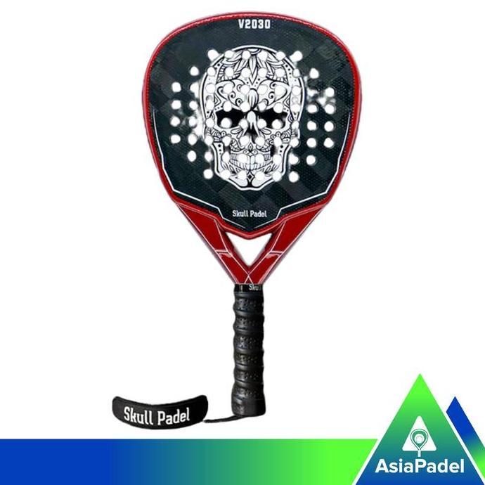 Jual Skull Padel V2030 Black Red 15K Carbon Padel Racket | Racket ...