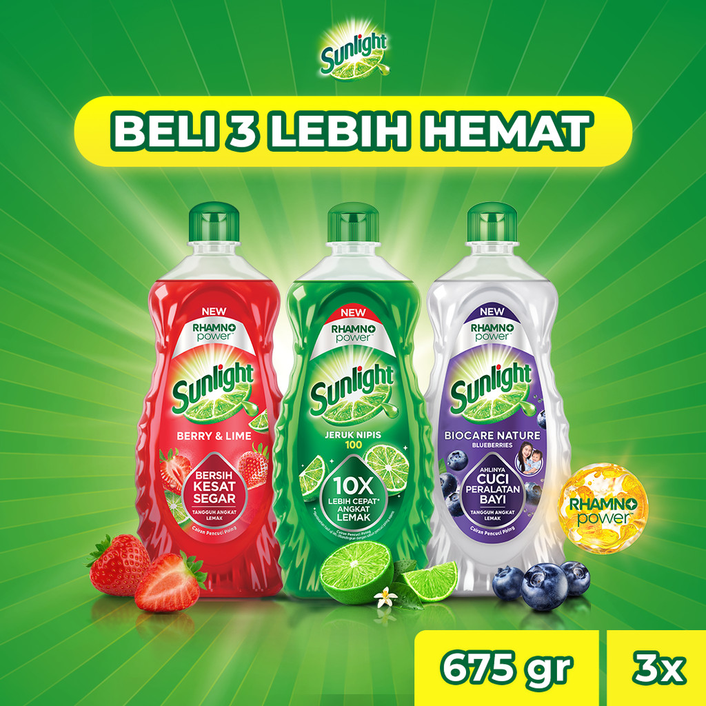 Jual [Special Bundle] Sunlight Botol Jeruk Nipis + Berry and Lime ...