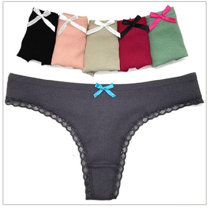 Jual CELANA DALAM WANITA | CD THONG | PREMIUM BAHAN 95% KATUN GARIS ...