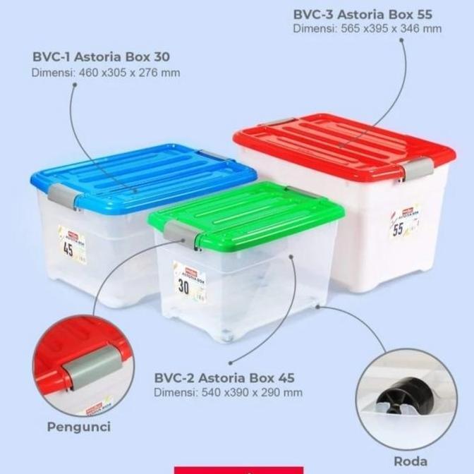 Jual BASIC HOME : ASTORIA 30 BOX CONTAINER KOTAK PENYIMPANAN SERBAGUNA ...