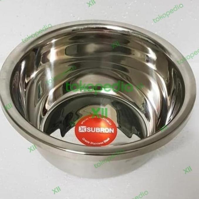 Jual Subron Mixing Bowl 24 Cm ~ Mangkok Stainless Tinggi 10 Cm | Shopee ...
