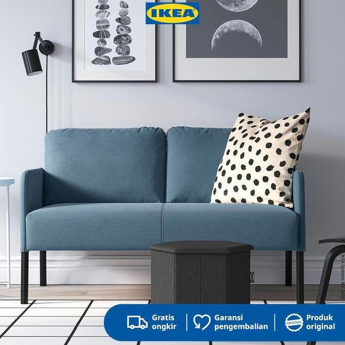 Jual IKEA GLOSTAD Sofa 2 Dudukan Minimalis Knisa Biru (TERBAIK