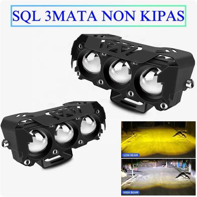 Jual Lampu Tembak LED Laser Q9 3 Mata 2 Warna HI LOW untuk Motor ...