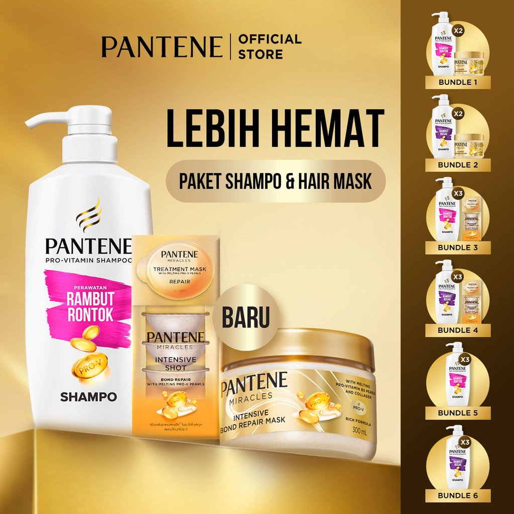Jual [BUNDLE] SHAMPO PANTENE 400ML + PRODUK BARU PANTENE HAIR MASK ...
