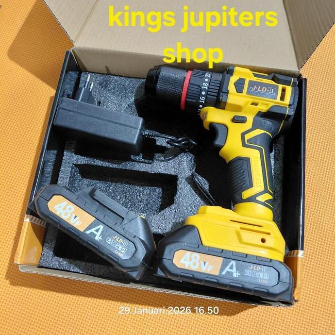 Jual Diskon 2 Batre Lxt Brusless Jld Bor Cordless 13Mm 48Vf Hammer Besi ...