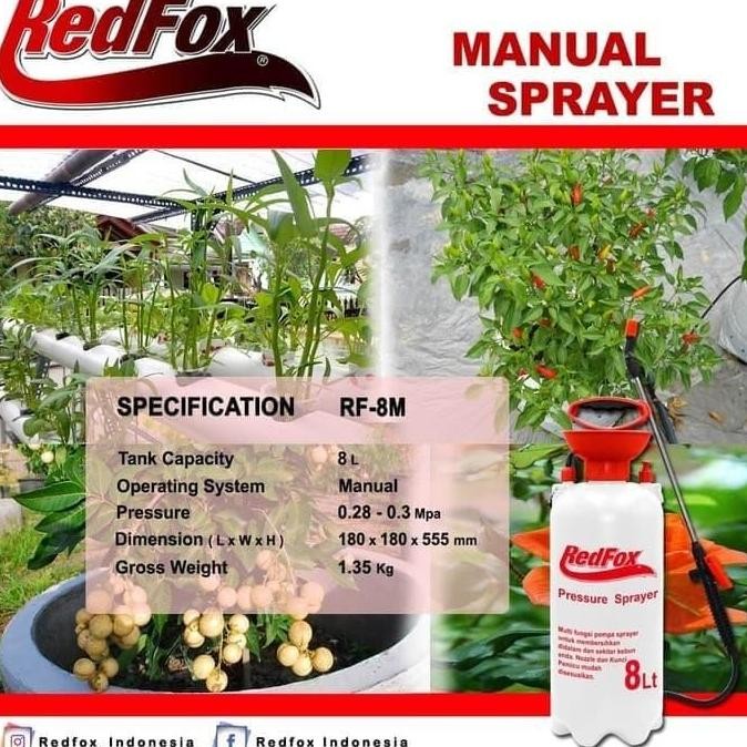 Jual REDFOX RF-8M Pressure Sprayer 8 Liter - Alat Penyemprot Semprotan ...
