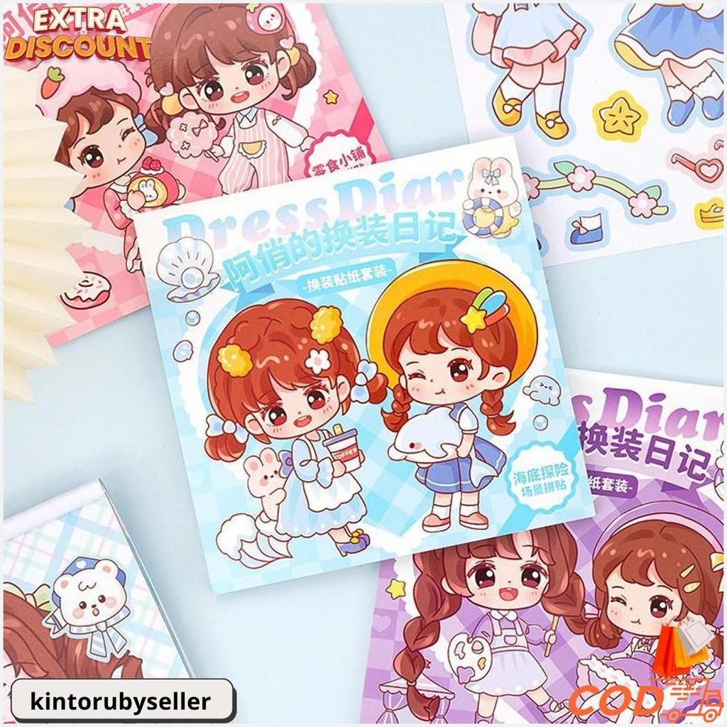 Jual Buku Stiker Diy Fashion Diary Bp Jadul Lucu Sticker Dress Up Book ...