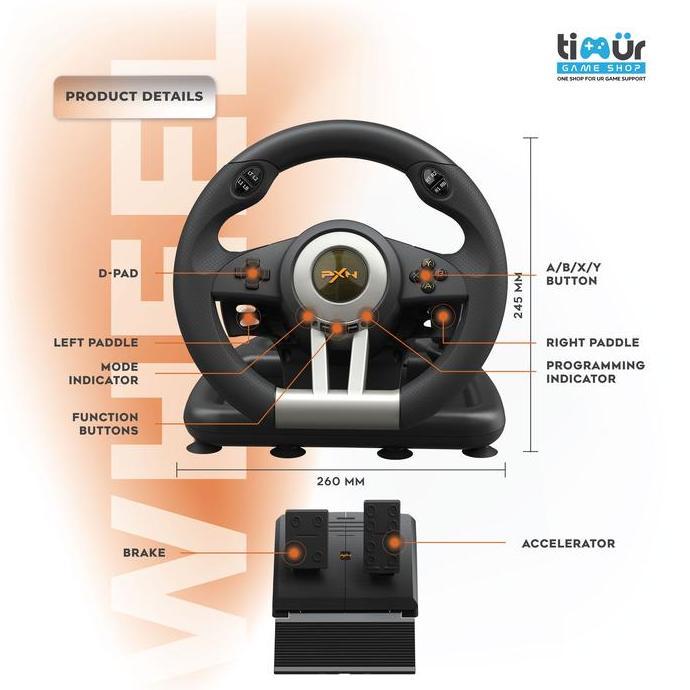Jual PXN V3 Pro Steering Wheel Racing Stir Setir PS3 PS4 PC Switch TEG ...