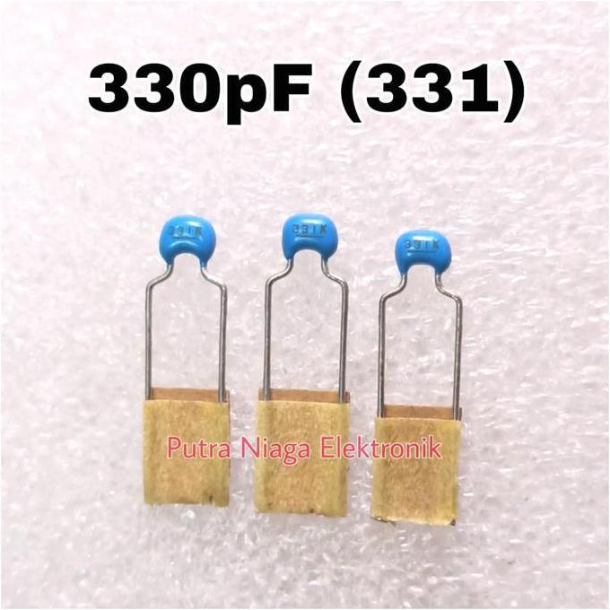 100 unids/lote condensador de cerámica multicapa, 331 50V 330pF 331J P = 5,08mm|Condensador