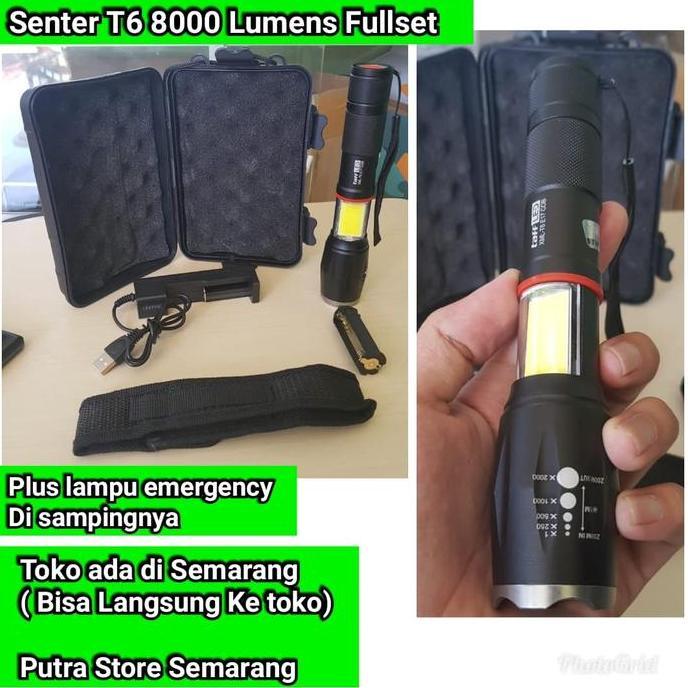 Jual HARGA DISC - Senter T6 Senter 8000 Lumens Fullset Senter Swatt ...