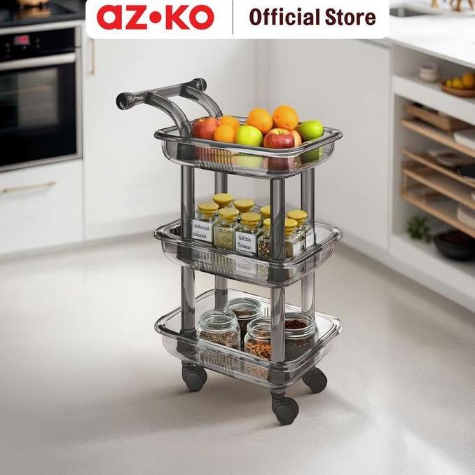 Jual AZKO Stora Rak Troli Tingkat Clear - Abu-Abu Tempat Penyimpanan ...