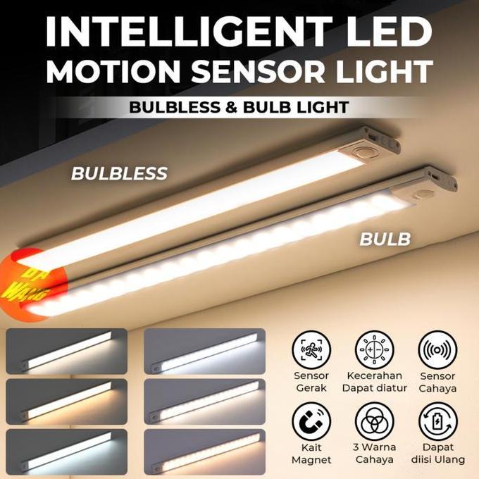 Jual Lampu Malam LED Magnetic Lamp Motion Sensor Lemari Gerak Cabinet ...