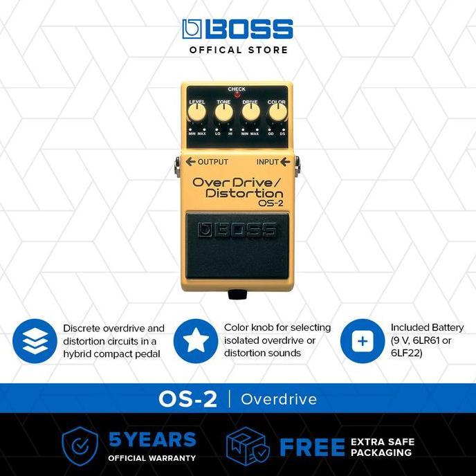 Jual BOSS OS-2 OVERDRIVE/DISTORTION PEDAL EFEK STOMPBOX ORIGINAL DAN ...