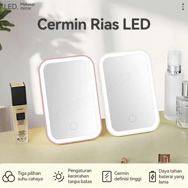 Jual Bajiss Cermin Led Kaca Rias Lampu Rechargeable Tombol Touch Screen ...