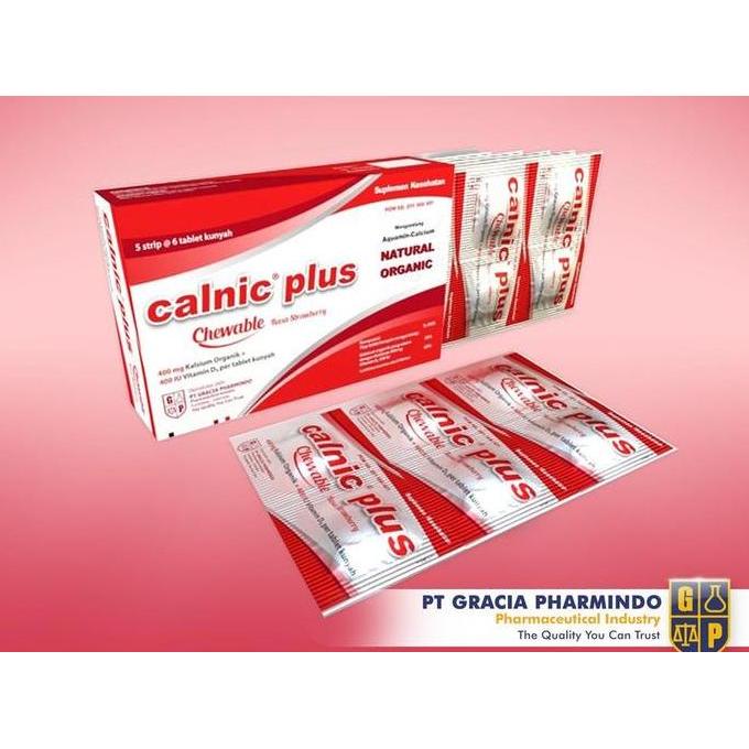 Jual Calnic Plus Chewable Strawberry Box 30's Gracia - Kalsium ...