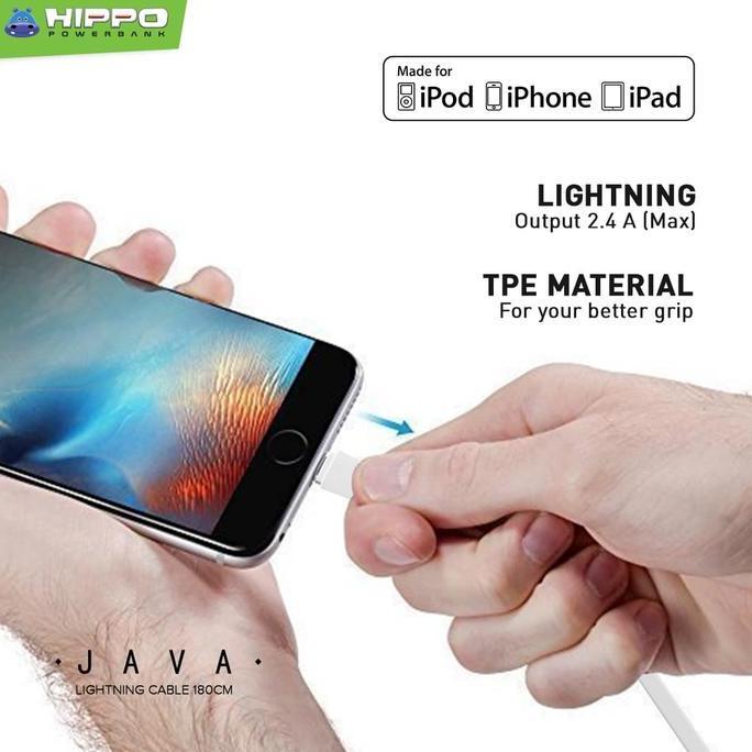 Jual Promo Hippo Java Lightning Kabel Data & Charger Iphone Ipad 180Cm ...