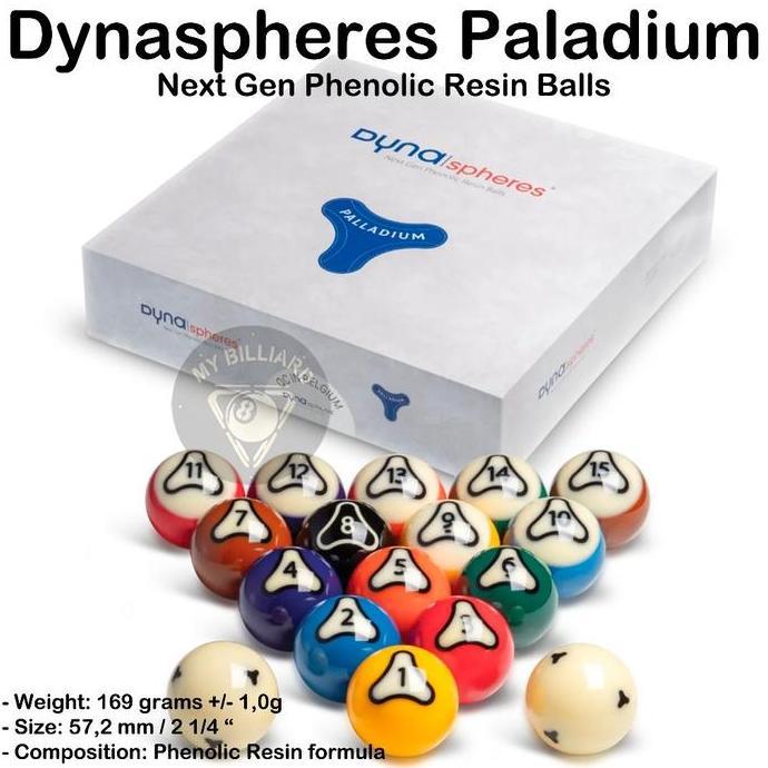 Jual Bola Billiard DYNASPHERES Paladium Phenolic Resin 57.2mm Billiard ...