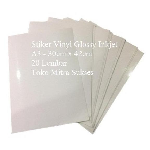 Jual Stiker Vinyl Glossy Inkjet A3 Isi 20 Lembar | Shopee Indonesia