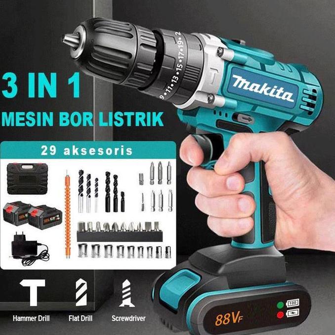Jual Somebodye Bor Listrik 88VF Model 88V-D35-24 Mesin Bor Tangan Tanpa ...