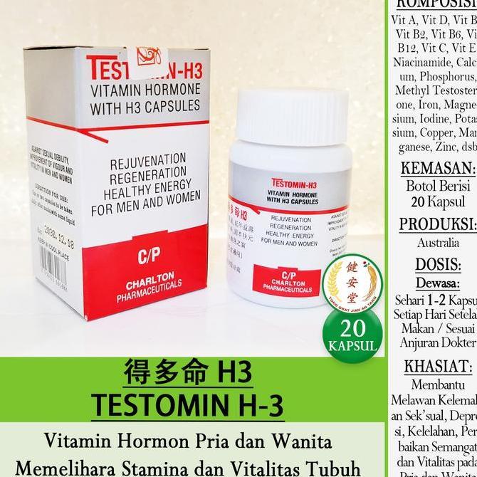 Jual !!!!!!] TESTOMIN H3 [20 Kapsul] u.Stamina dan Vitalitas Pria dan ...