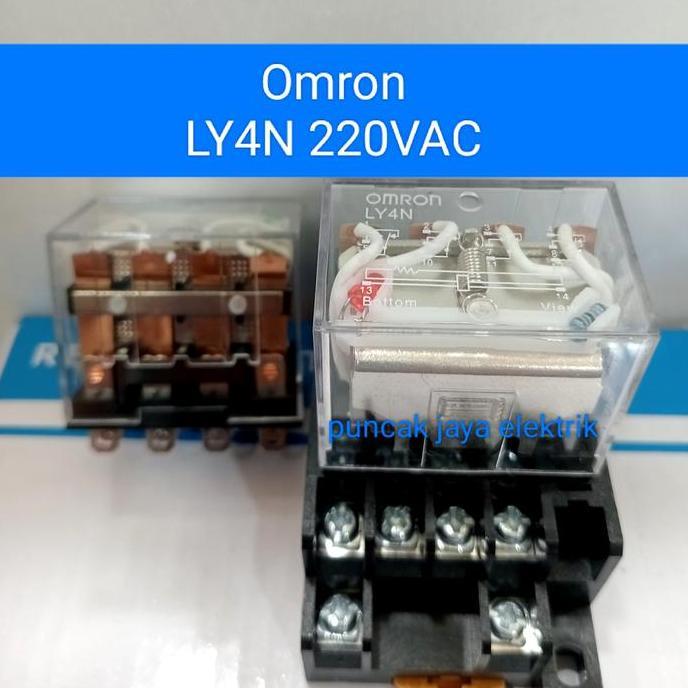 Jual Relay Omron Ly4N/Ly4 220Vac 14Kaki 10A/Relay Omron/Relay 220Vac ...