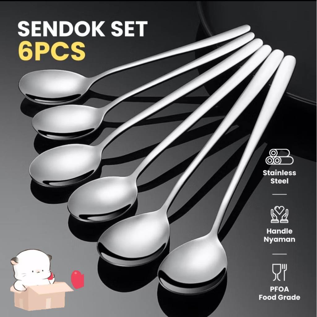 Jual Mamamia.lim Sendok set 6 PCS sendok makan sendok teh stainless ...