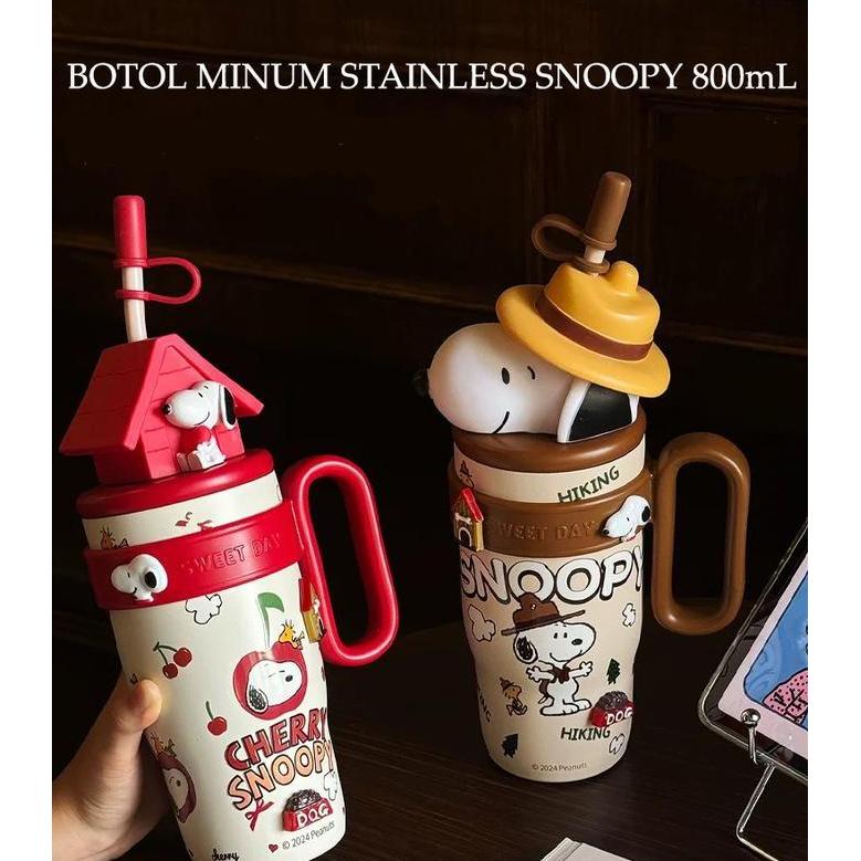 Jual ORIGINAL SNOPPY LICENSE Botol Minum Sedot Teguk Stainless Karakter ...