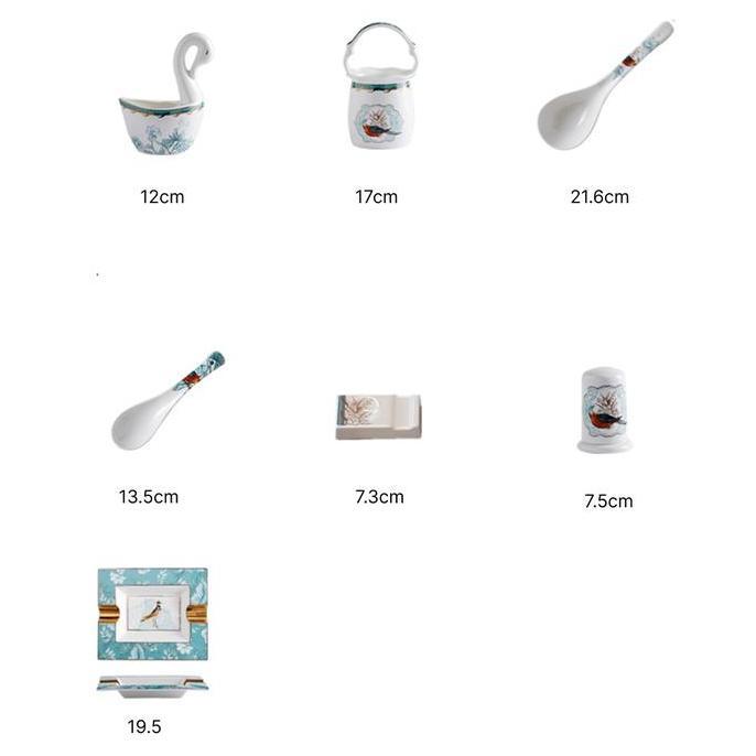 Jual Premium Piring Makan Set Komplit Dinner Table Plating Set Blue ...