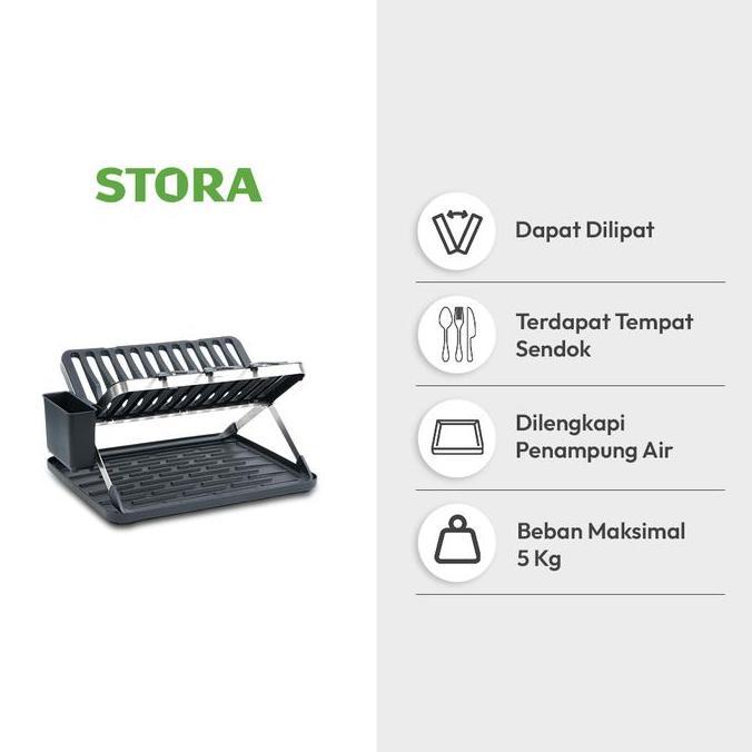Jual STORA TINSEL RAK PIRING 2 TINGKAT FOLDABLE - HITAM (TERBAIK ...
