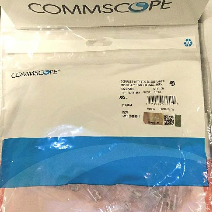 Jual Wizard- Rj45 Amp Commscope [Original] Konektor Rj45 Utp Isi 50Pcs ...