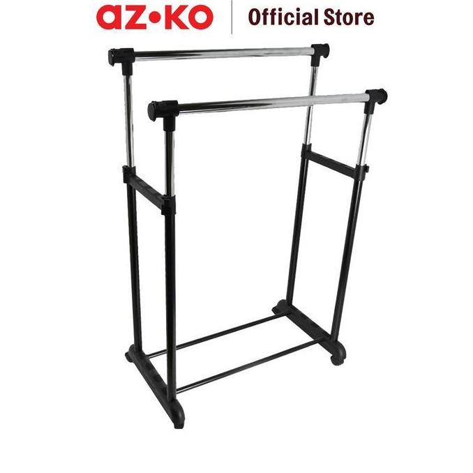 Jual AZKO Stora Gantungan Pakaian Dobel Stand Hanger Gantungan Baju ...