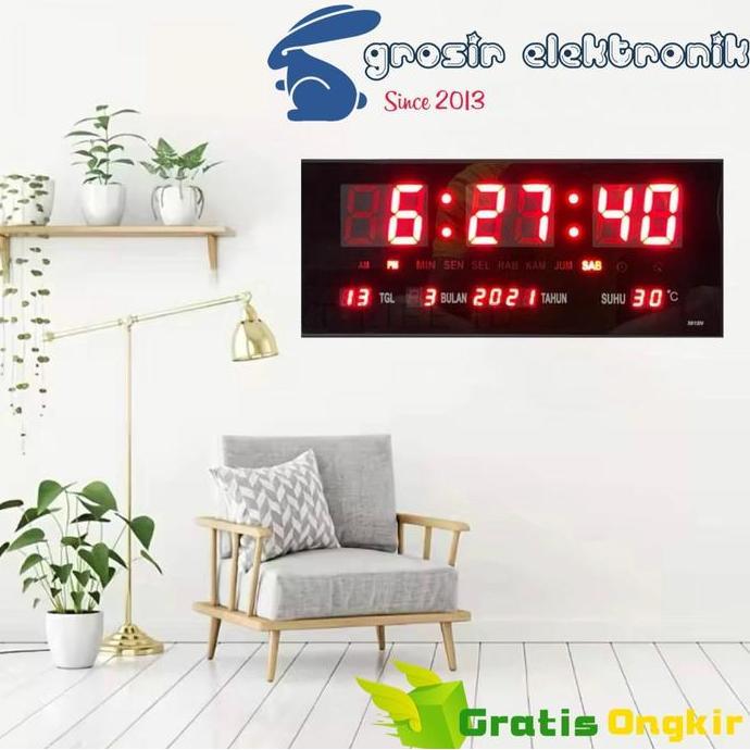 Jual Jam Dinding Digital LED Meja LED Clock 3615 Merah | Shopee Indonesia