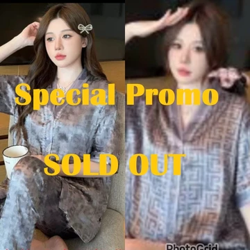 Setelan Baju Tidur Piyama Wanita Dewasa Satin Premium Lengan Pendek Celana Panjang 003