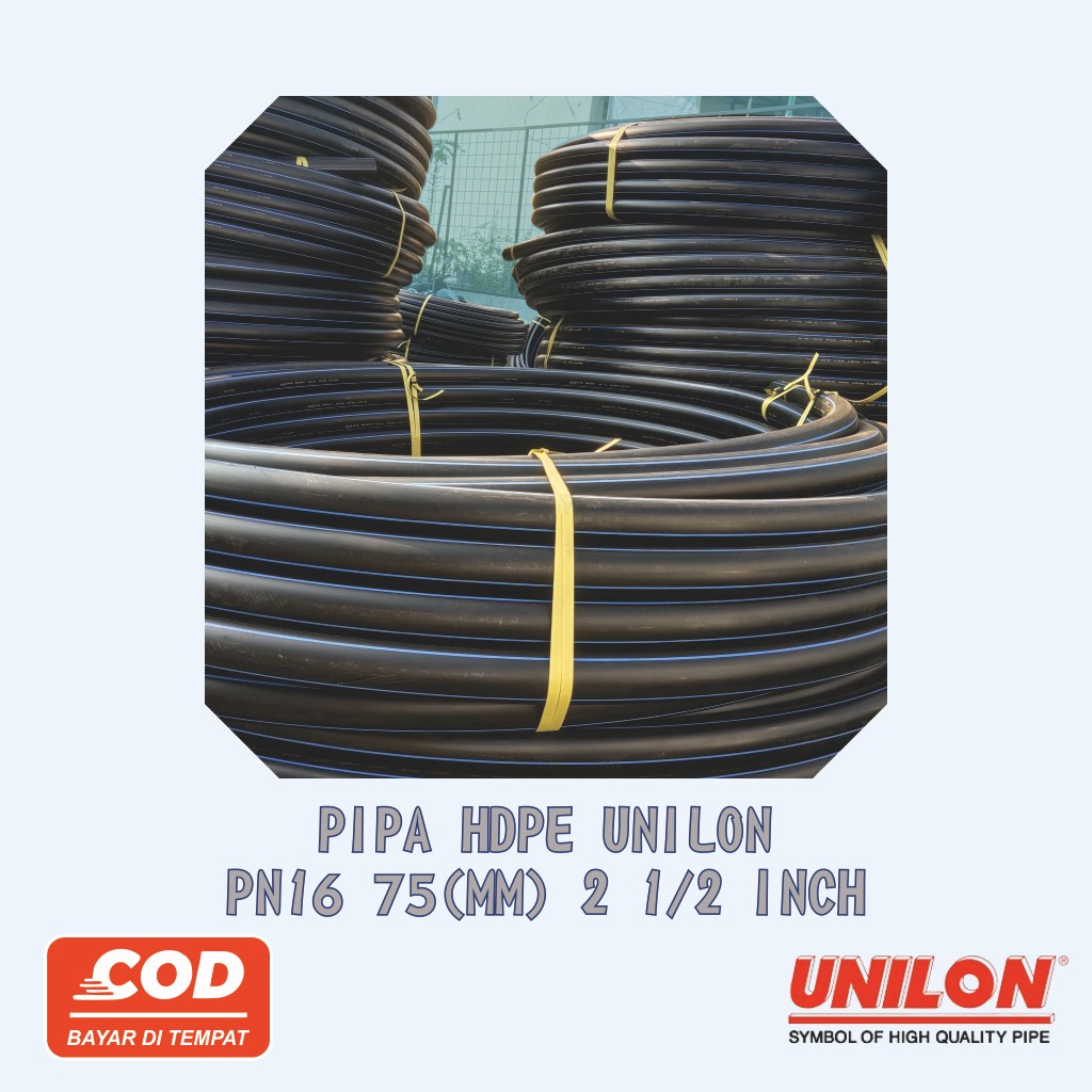 Jual Pipa HDPE Unilon - 2 1/2 Inch SDR 11 PN (16) 75 mm (50 Meter ...