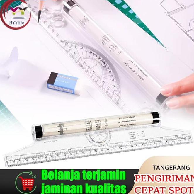 Jual Angles Ruler 30Cm Multifunction Drawing Tool Roll Draw Ruler ...